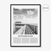 South Padre Island Print Black and White, South Padre Island Wall Art, South Padre Island Poster, South Padre Island Photo, Texas, USA