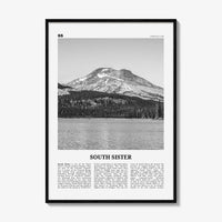 South Sister Print Black and White, South Sister Wall Art, South Sister Poster, South Sister Photo, South Sister Wall Décor, Oregon, USA