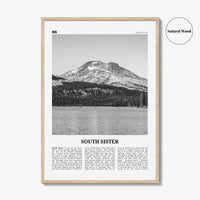 South Sister Print Black and White, South Sister Wall Art, South Sister Poster, South Sister Photo, South Sister Wall Décor, Oregon, USA
