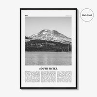 South Sister Print Black and White, South Sister Wall Art, South Sister Poster, South Sister Photo, South Sister Wall Décor, Oregon, USA
