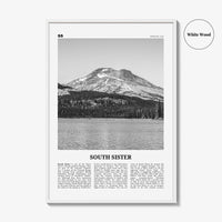 South Sister Print Black and White, South Sister Wall Art, South Sister Poster, South Sister Photo, South Sister Wall Décor, Oregon, USA