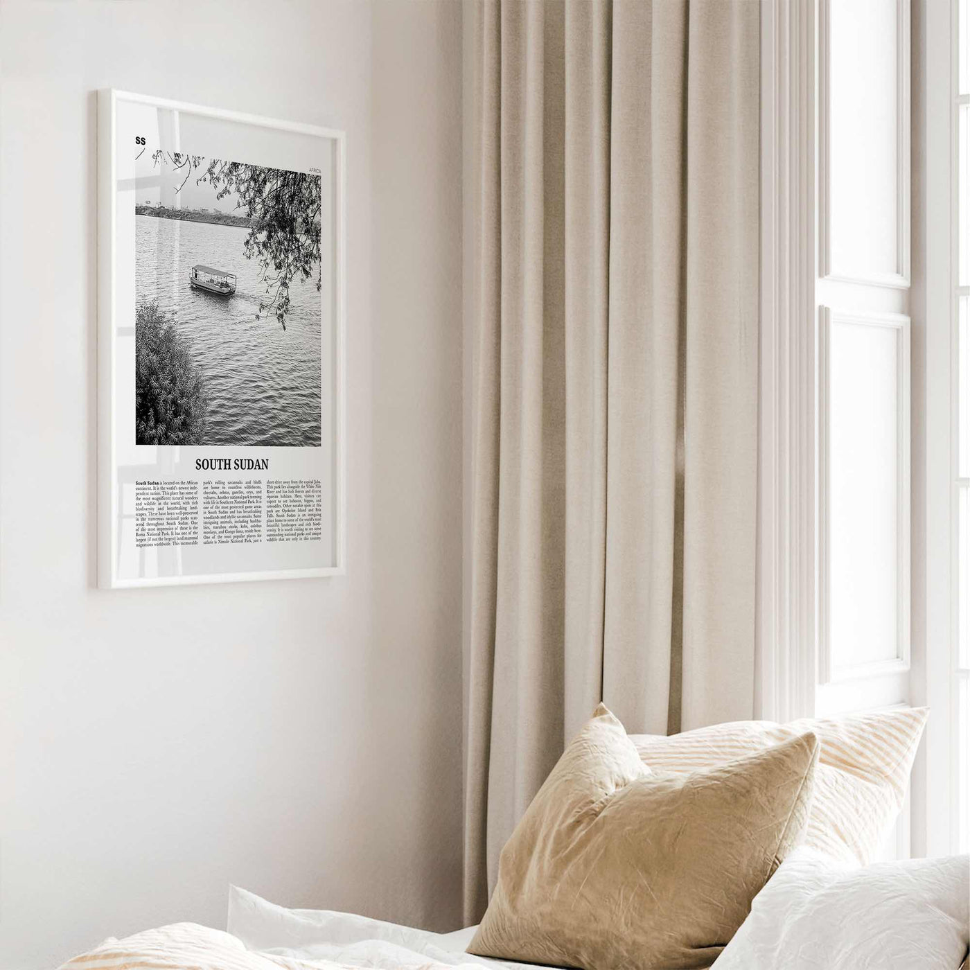 South Sudan Print Black and White, South Sudan Wall Art, South Sudan Poster, South Sudan Photo, South Sudan Wall Decor, Country Art Print