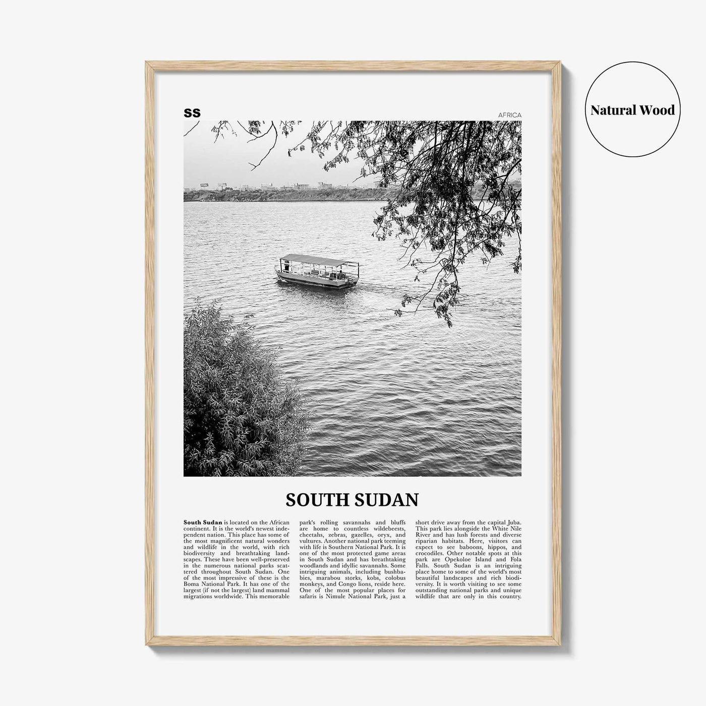 South Sudan Print Black and White, South Sudan Wall Art, South Sudan Poster, South Sudan Photo, South Sudan Wall Decor, Country Art Print