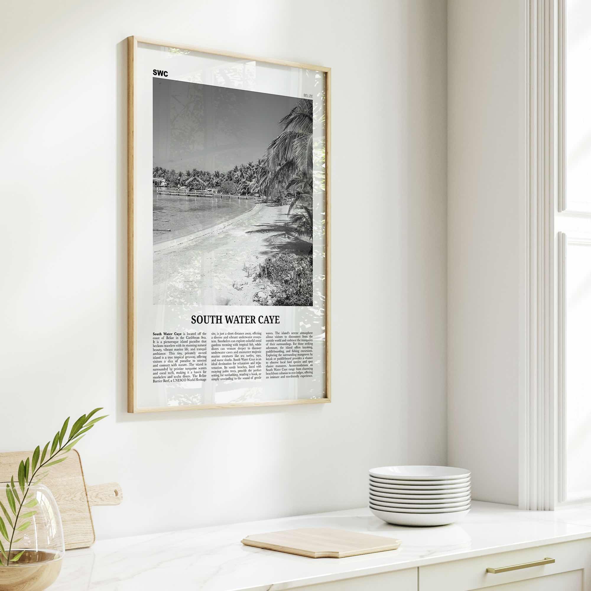 South Water Caye Print Black and White, South Water Caye Wall Art, South Water Caye Poster, South Water Caye Photo, Wall Décor, Belize