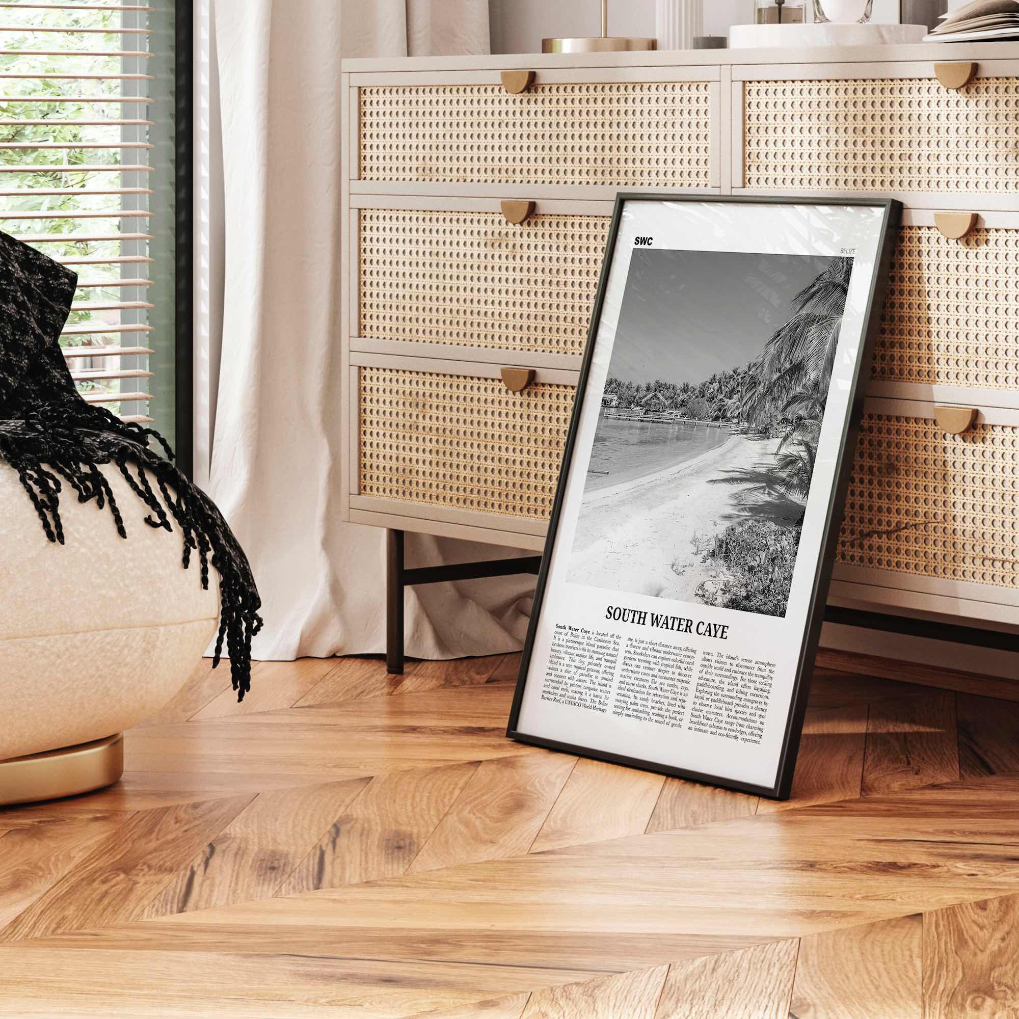 South Water Caye Print Black and White, South Water Caye Wall Art, South Water Caye Poster, South Water Caye Photo, Wall Décor, Belize