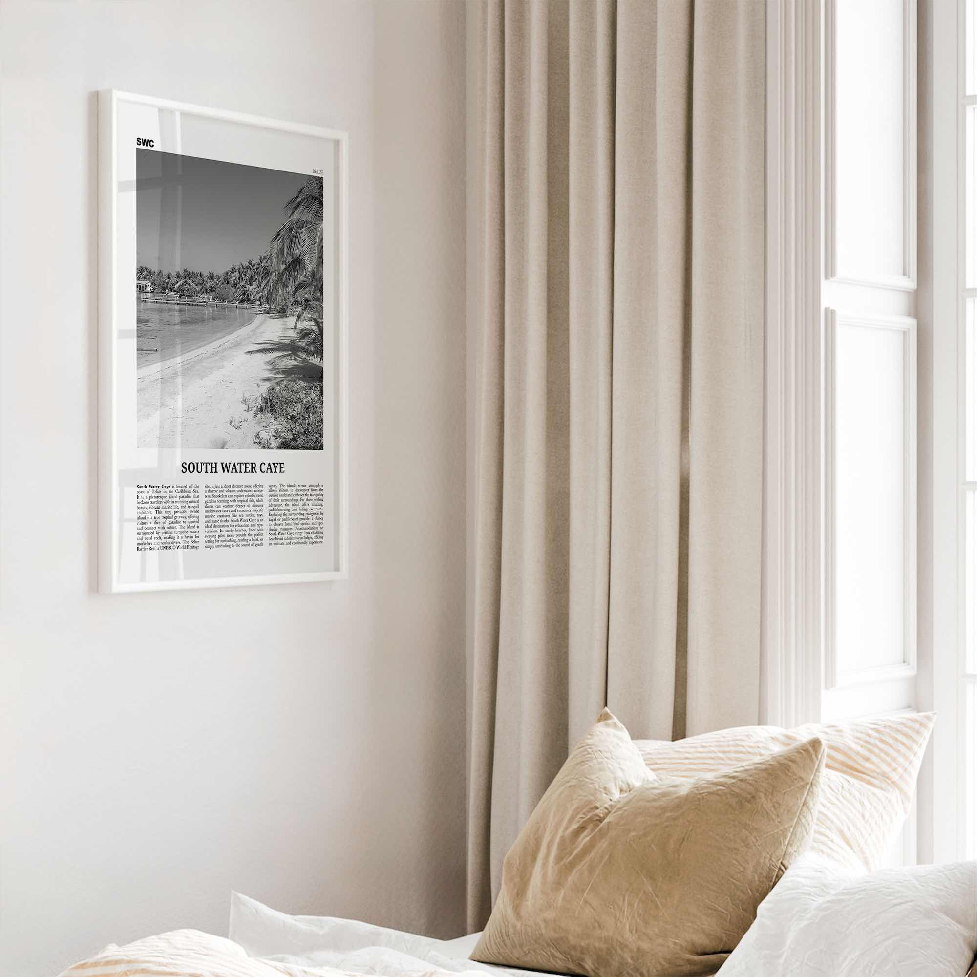 South Water Caye Print Black and White, South Water Caye Wall Art, South Water Caye Poster, South Water Caye Photo, Wall Décor, Belize