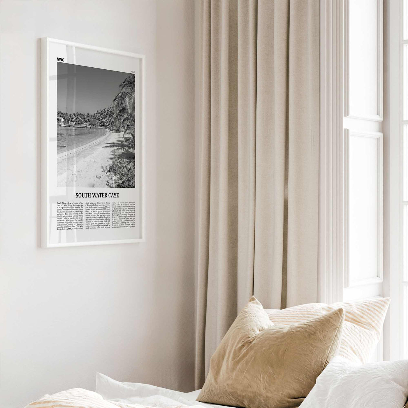 South Water Caye Print Black and White, South Water Caye Wall Art, South Water Caye Poster, South Water Caye Photo, Wall Décor, Belize