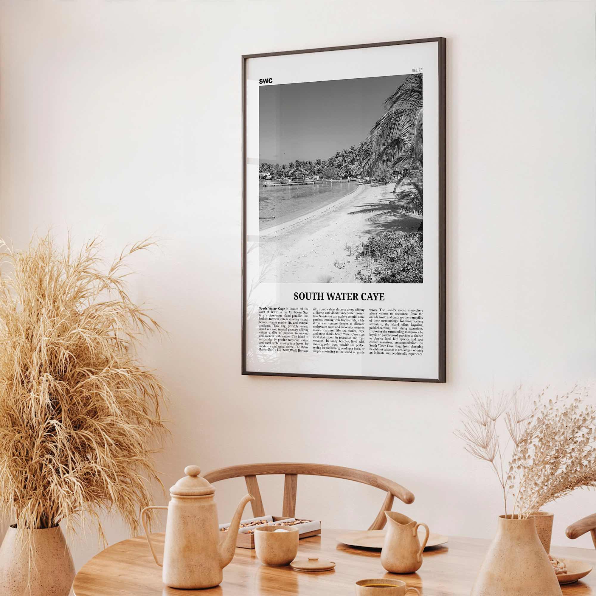 South Water Caye Print Black and White, South Water Caye Wall Art, South Water Caye Poster, South Water Caye Photo, Wall Décor, Belize