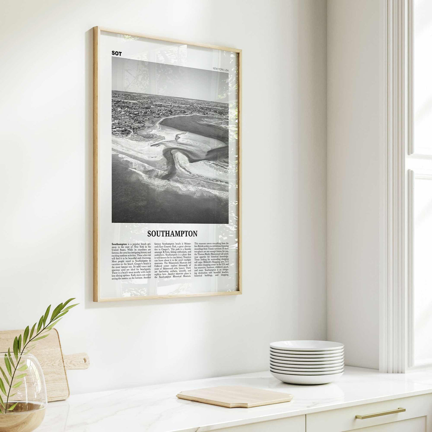 Southampton Print Black and White New York, Southampton Wall Art, Southampton Poster, Southampton Photo, Southampton Wall Décor, USA