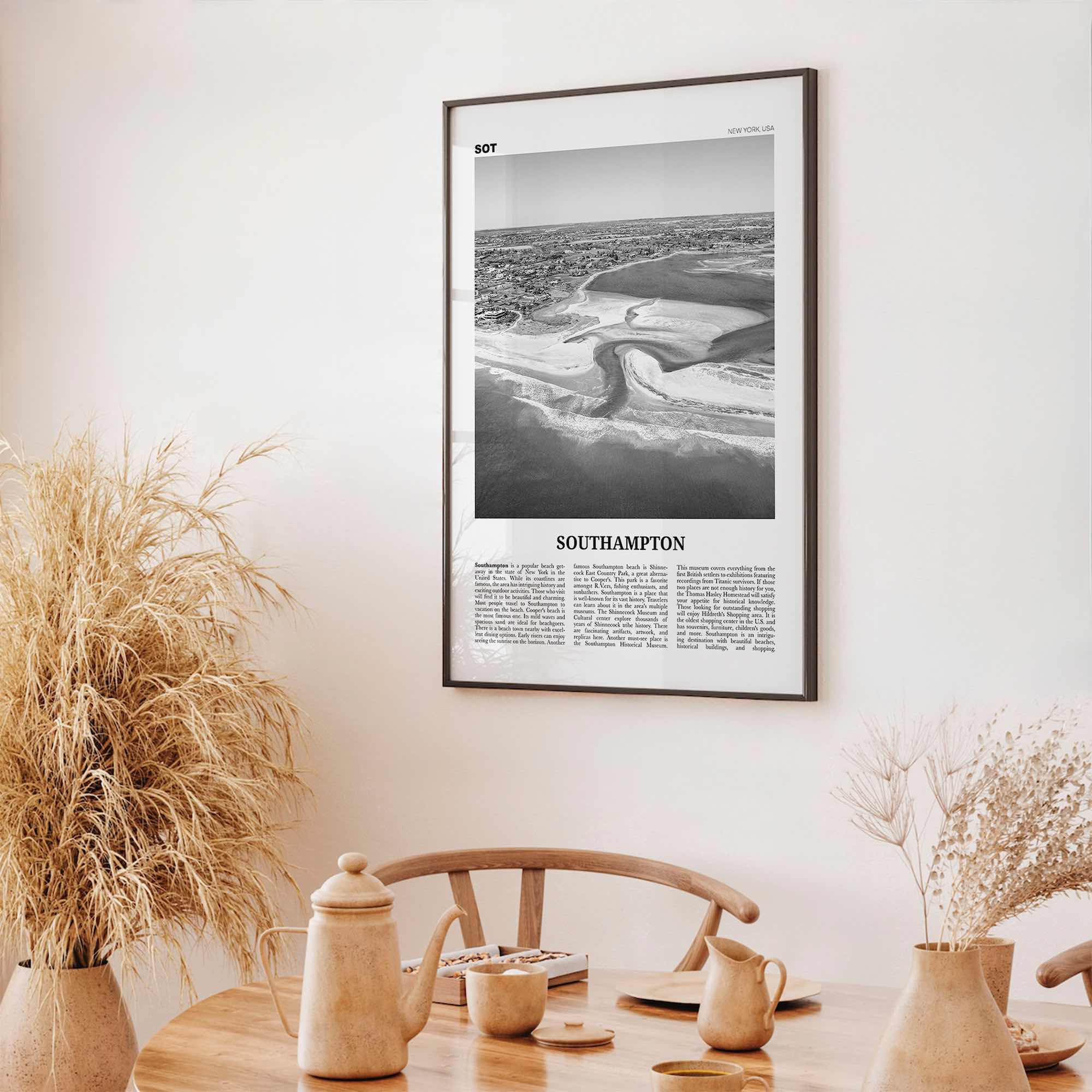 Southampton Print Black and White New York, Southampton Wall Art, Southampton Poster, Southampton Photo, Southampton Wall Décor, USA