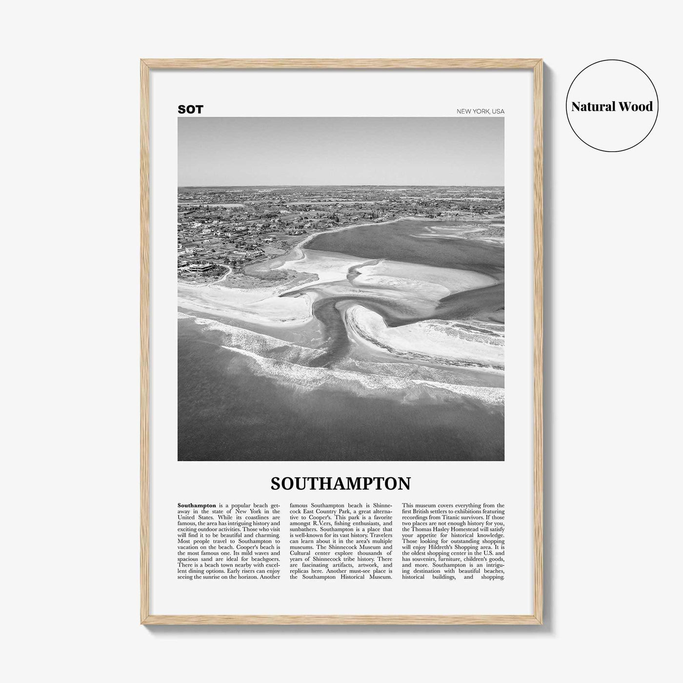 Southampton Print Black and White New York, Southampton Wall Art, Southampton Poster, Southampton Photo, Southampton Wall Décor, USA