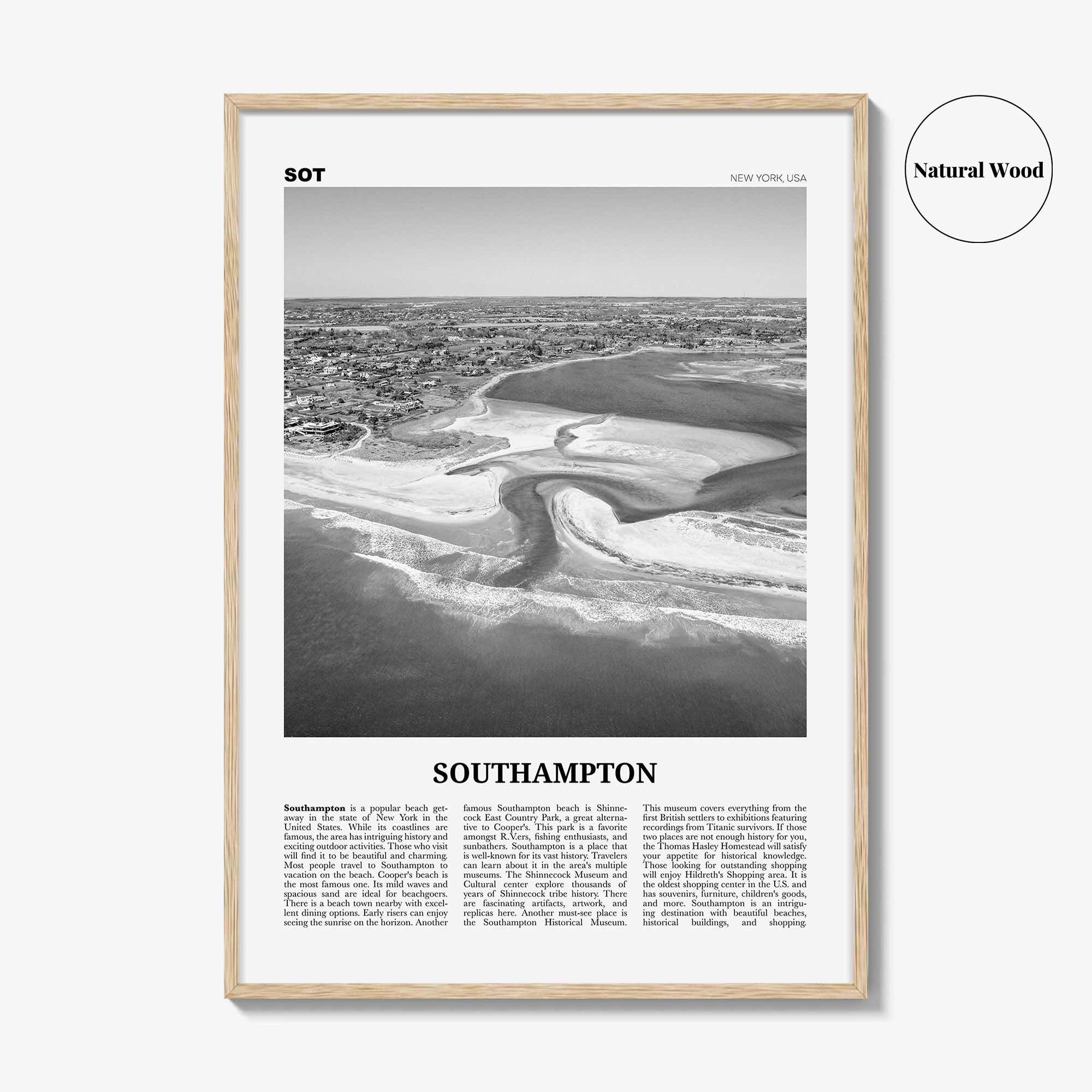 Southampton Print Black and White New York, Southampton Wall Art, Southampton Poster, Southampton Photo, Southampton Wall Décor, USA