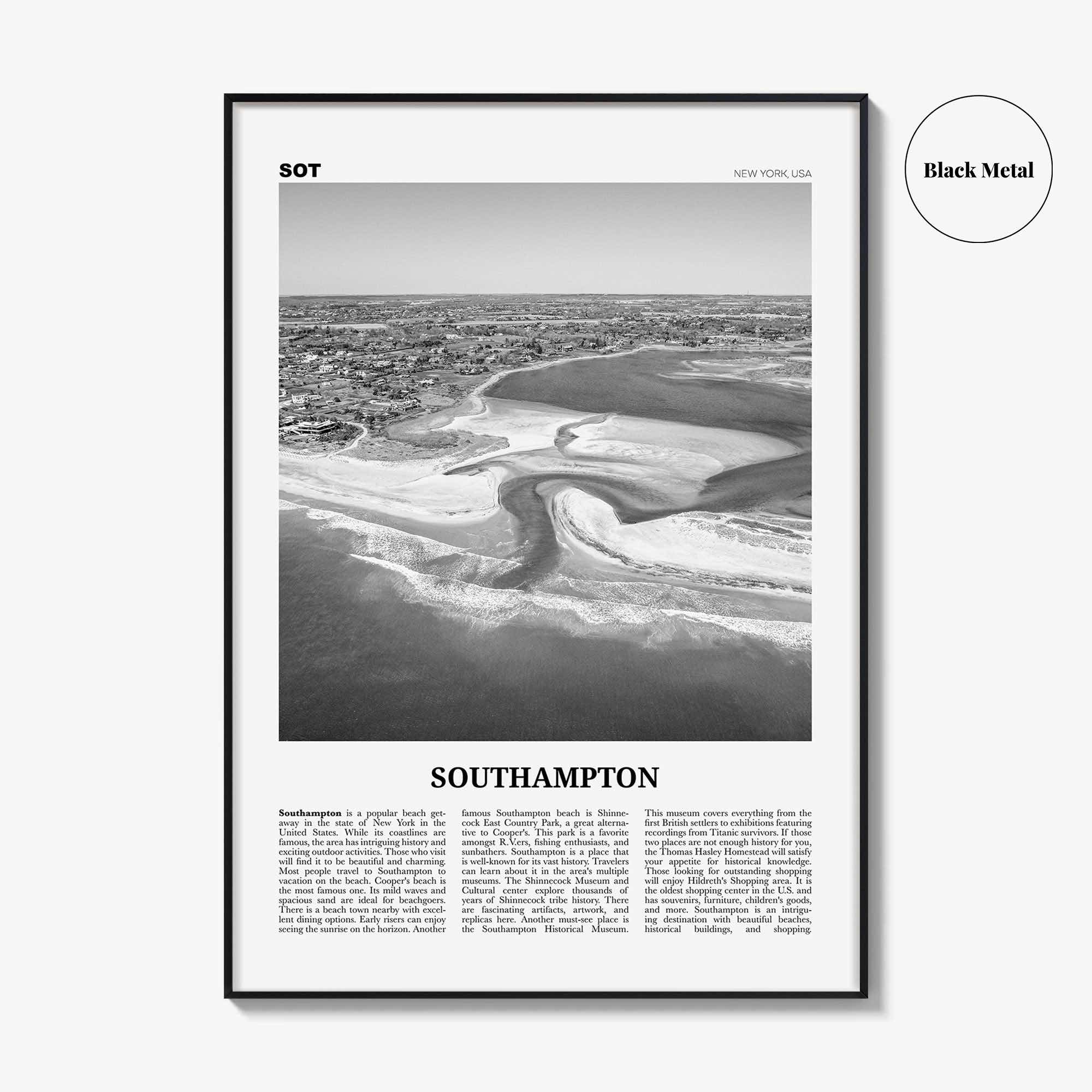 Southampton Print Black and White New York, Southampton Wall Art, Southampton Poster, Southampton Photo, Southampton Wall Décor, USA