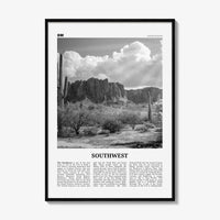 Southwest Print Black and White, Southwest Wall Art, Southwest Poster, Southwest Photo, Southwest Wall Décor, Southwest Map, United States