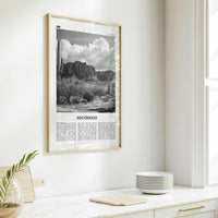 Southwest Print Black and White, Southwest Wall Art, Southwest Poster, Southwest Photo, Southwest Wall Décor, Southwest Map, United States