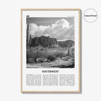 Southwest Print Black and White, Southwest Wall Art, Southwest Poster, Southwest Photo, Southwest Wall Décor, Southwest Map, United States