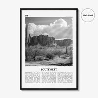 Southwest Print Black and White, Southwest Wall Art, Southwest Poster, Southwest Photo, Southwest Wall Décor, Southwest Map, United States