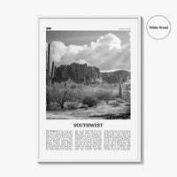 Southwest Print Black and White, Southwest Wall Art, Southwest Poster, Southwest Photo, Southwest Wall Décor, Southwest Map, United States