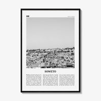 Soweto Print Black and White, Soweto Wall Art, Soweto Poster, Soweto Photo, Soweto Wall Décor, Soweto Map, South Africa