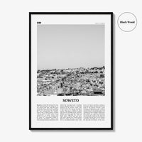 Soweto Print Black and White, Soweto Wall Art, Soweto Poster, Soweto Photo, Soweto Wall Décor, Soweto Map, South Africa