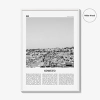 Soweto Print Black and White, Soweto Wall Art, Soweto Poster, Soweto Photo, Soweto Wall Décor, Soweto Map, South Africa