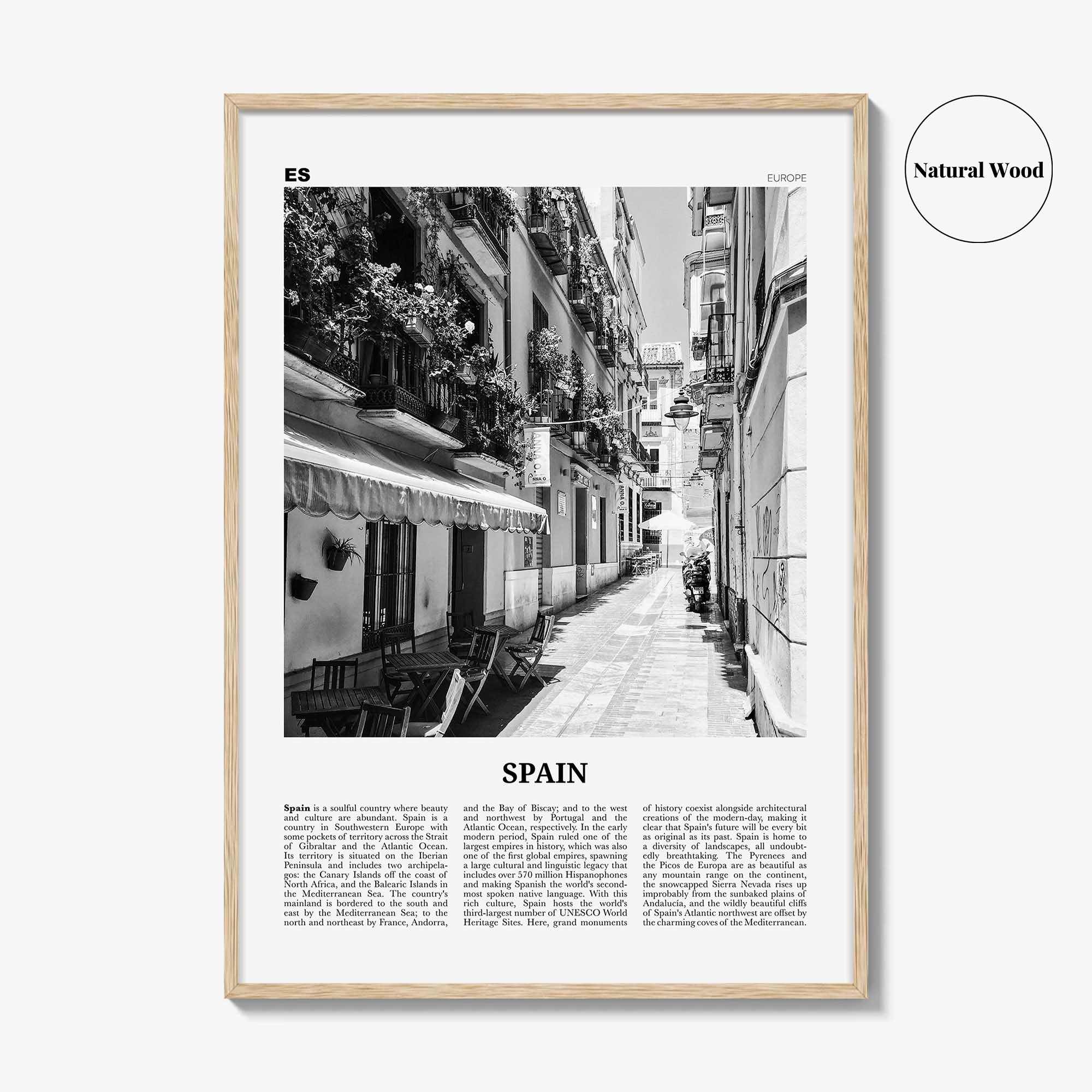 Spain Print Black and White No 1, Spain Wall Art, Spain Poster, Spain Photo, Spain Wall Decor, España, Madrid, Barcelona, Andalusia