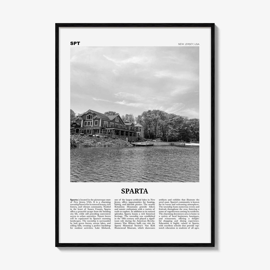 Sparta Print Black and White, Sparta Wall Art, Sparta Poster, Sparta Photo, Sparta Wall Décor, Sparta Map Poster