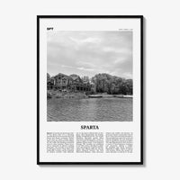 Sparta Print Black and White, Sparta Wall Art, Sparta Poster, Sparta Photo, Sparta Wall Décor, Sparta Map Poster