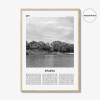 Sparta Print Black and White, Sparta Wall Art, Sparta Poster, Sparta Photo, Sparta Wall Décor, Sparta Map Poster