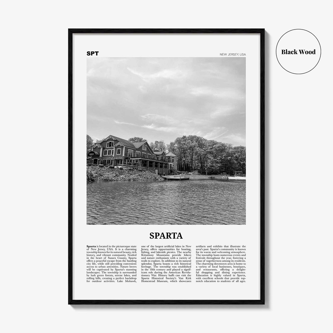 Sparta Print Black and White, Sparta Wall Art, Sparta Poster, Sparta Photo, Sparta Wall Décor, Sparta Map Poster