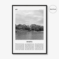 Sparta Print Black and White, Sparta Wall Art, Sparta Poster, Sparta Photo, Sparta Wall Décor, Sparta Map Poster