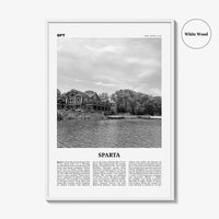 Sparta Print Black and White, Sparta Wall Art, Sparta Poster, Sparta Photo, Sparta Wall Décor, Sparta Map Poster