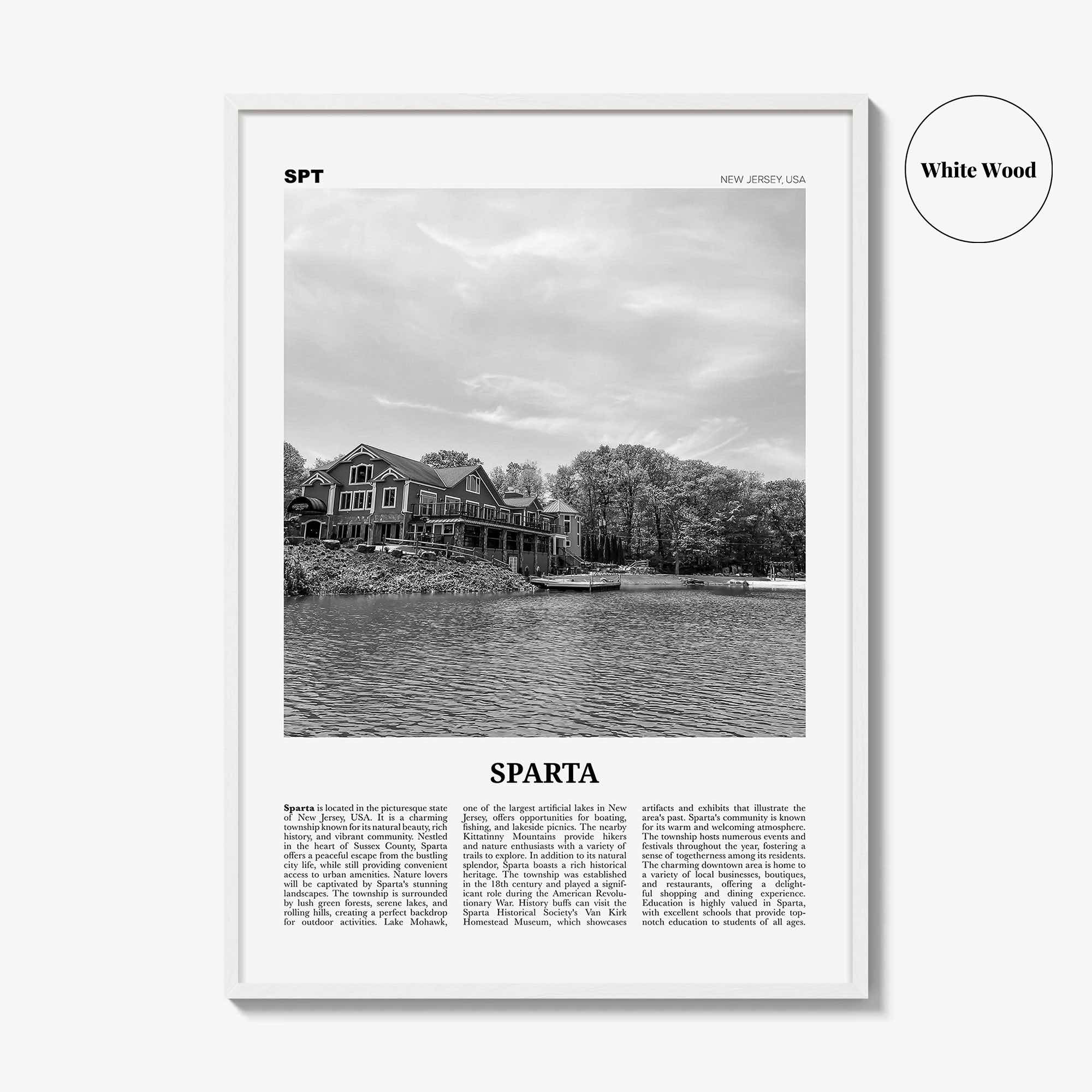 Sparta Print Black and White, Sparta Wall Art, Sparta Poster, Sparta Photo, Sparta Wall Décor, Sparta Map Poster