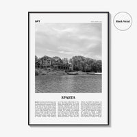 Sparta Print Black and White, Sparta Wall Art, Sparta Poster, Sparta Photo, Sparta Wall Décor, Sparta Map Poster