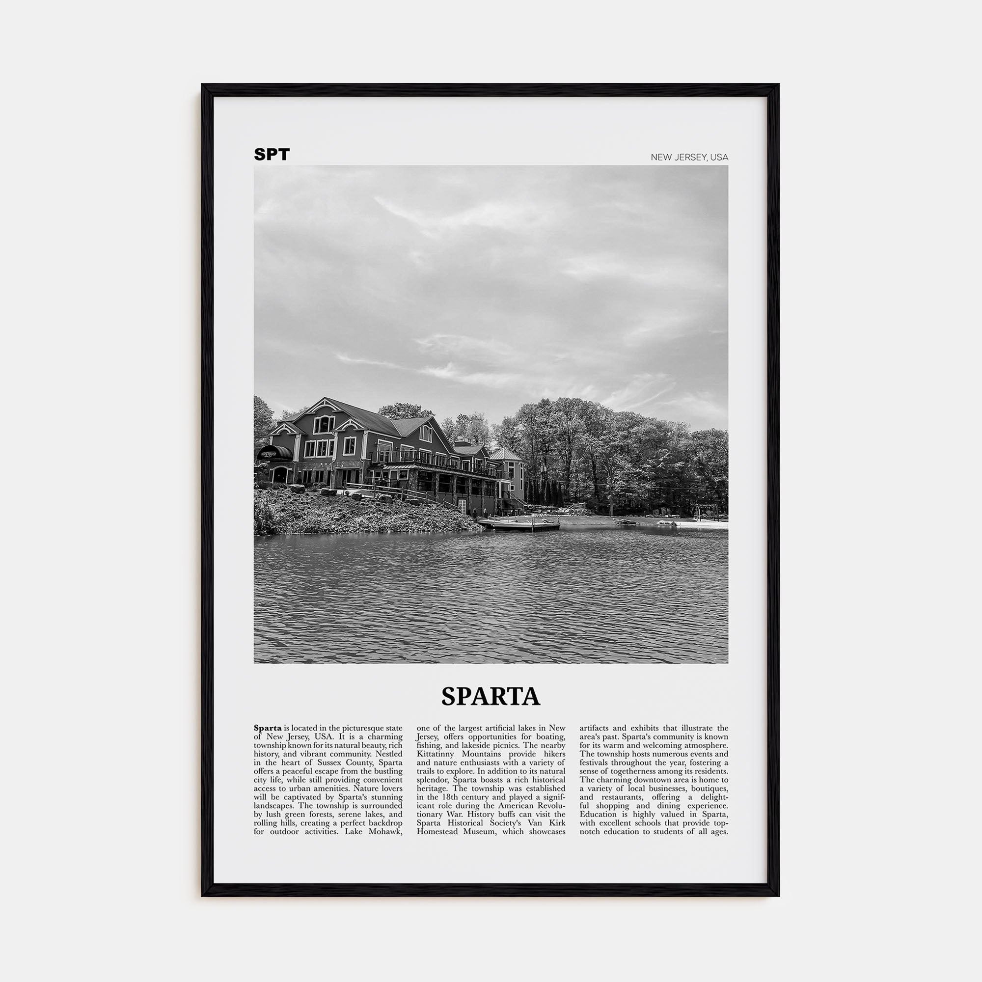 Sparta Travel B&W Poster