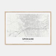Spokane Map Landscape Poster