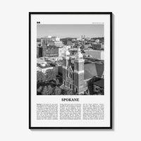 Spokane Print Black and White No 1, Spokane Wall Art, Spokane Poster, Spokane Photo, Spokane Décor, Washington, USA, United States, America