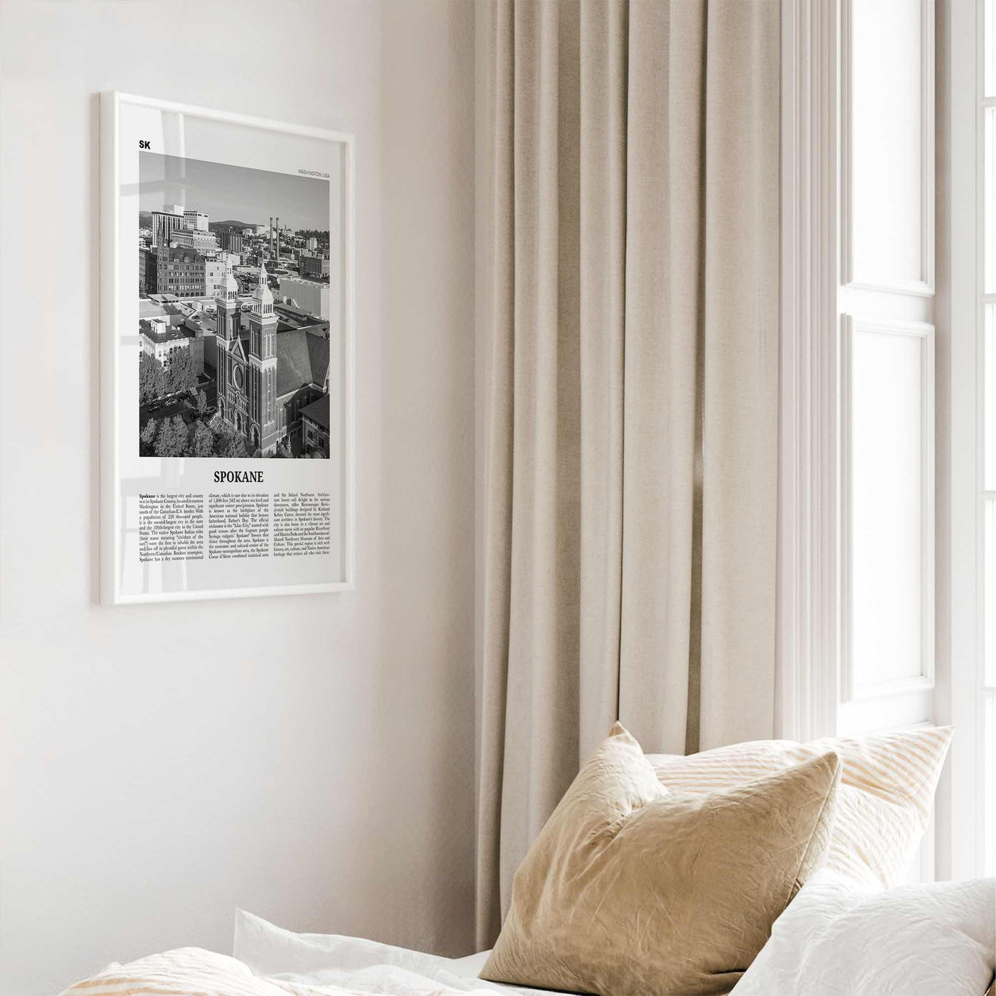 Spokane Print Black and White No 1, Spokane Wall Art, Spokane Poster, Spokane Photo, Spokane Décor, Washington, USA, United States, America