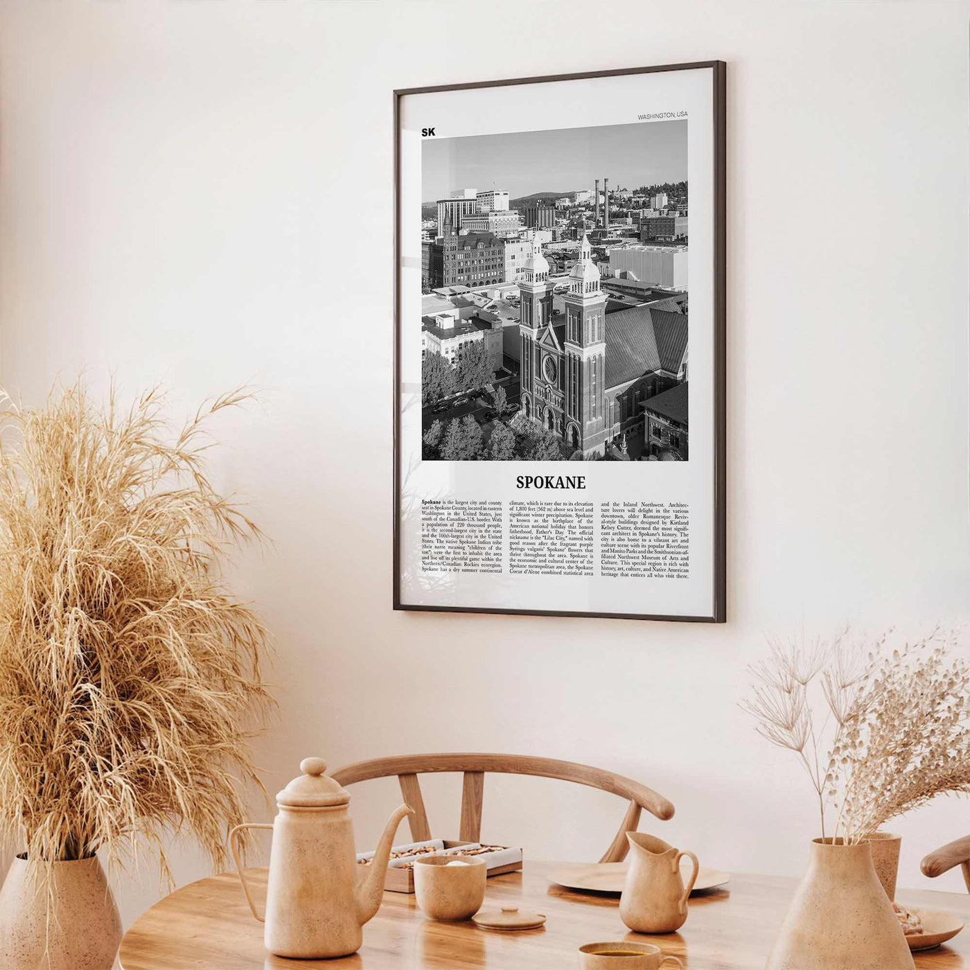 Spokane Print Black and White No 1, Spokane Wall Art, Spokane Poster, Spokane Photo, Spokane Décor, Washington, USA, United States, America