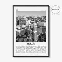 Spokane Print Black and White No 1, Spokane Wall Art, Spokane Poster, Spokane Photo, Spokane Décor, Washington, USA, United States, America