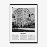 Spokane Print Black and White No 2, Spokane Wall Art, Spokane Poster, Spokane Photo, Spokane Décor, Washington, USA, United States