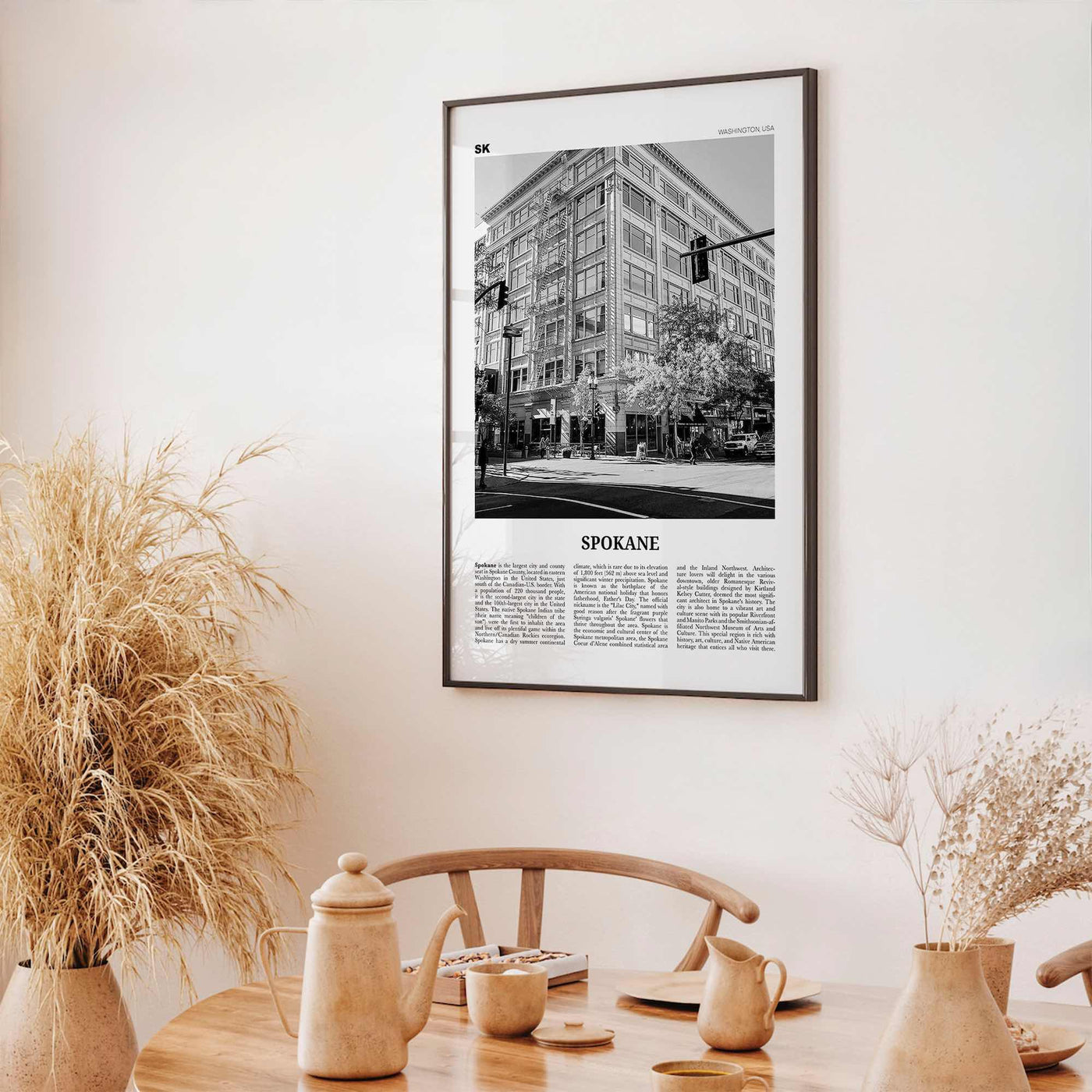 Spokane Print Black and White No 2, Spokane Wall Art, Spokane Poster, Spokane Photo, Spokane Décor, Washington, USA, United States