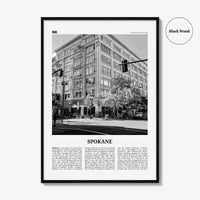 Spokane Print Black and White No 2, Spokane Wall Art, Spokane Poster, Spokane Photo, Spokane Décor, Washington, USA, United States
