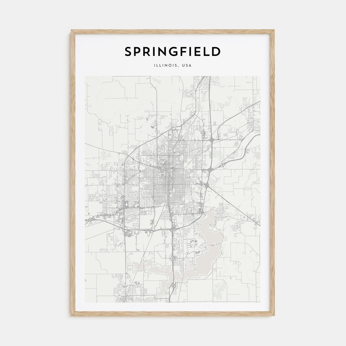 Springfield, Illinois Map Portrait Poster