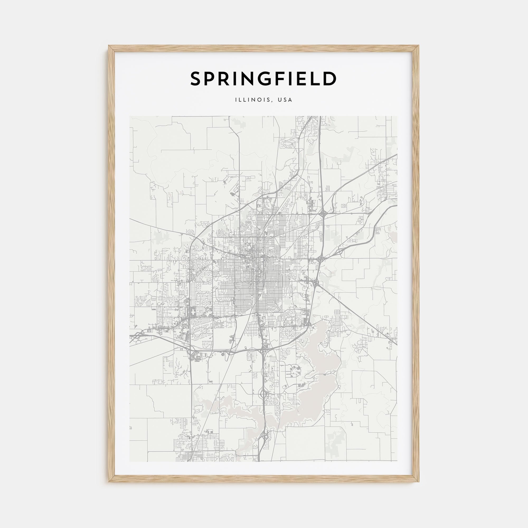 Springfield, Illinois Map Portrait Poster