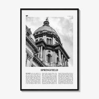 Springfield Print Black and White Illinois, Springfield Wall Art, Springfield Poster, Springfield Photo, Springfield Map, United States