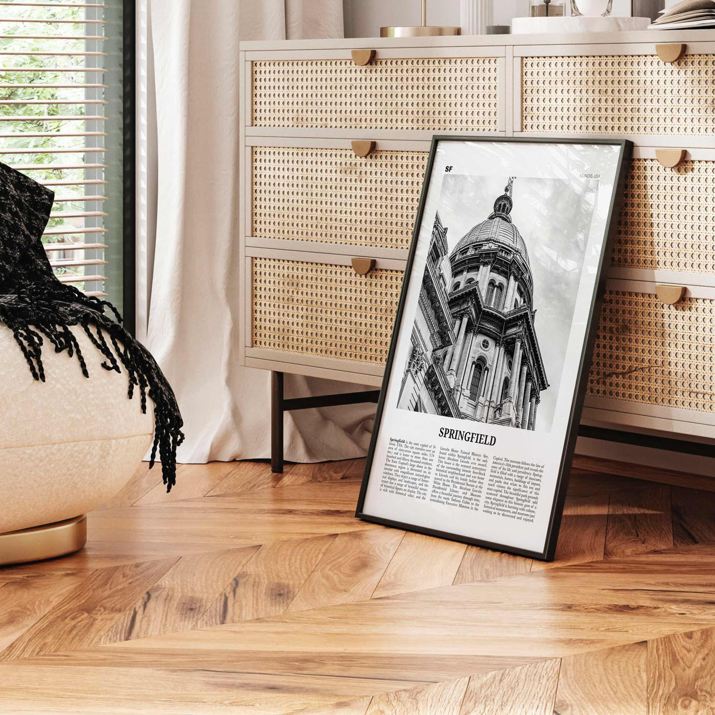 Springfield Print Black and White Illinois, Springfield Wall Art, Springfield Poster, Springfield Photo, Springfield Map, United States