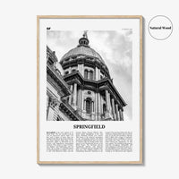 Springfield Print Black and White Illinois, Springfield Wall Art, Springfield Poster, Springfield Photo, Springfield Map, United States