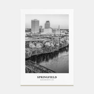 Springfield, Massachusetts Portrait B&W Poster