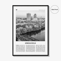 Springfield Print Black and White Massachusetts, Springfield Wall Art, Springfield Poster, Springfield Photo, Springfield Map, USA